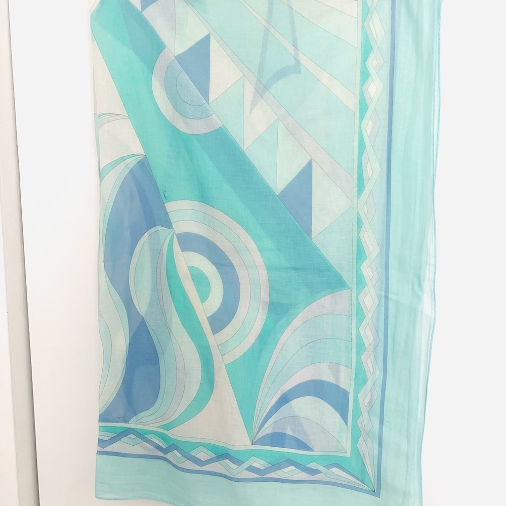 Emilio Pucci Blue and White Swim Sarong